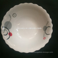 beautiful clear porcelain salad bowl with decal